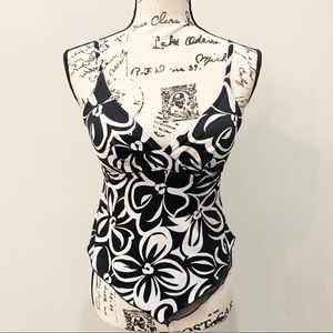 Caribbean Joe Layered Tankini Top, Size 8